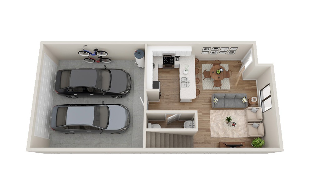Sierra - 3 bedroom floorplan layout with 2.5 baths and 1393 square feet. (Floor 1)
